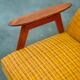Fauteuil tchèque 1960 tissu jaune géométrique