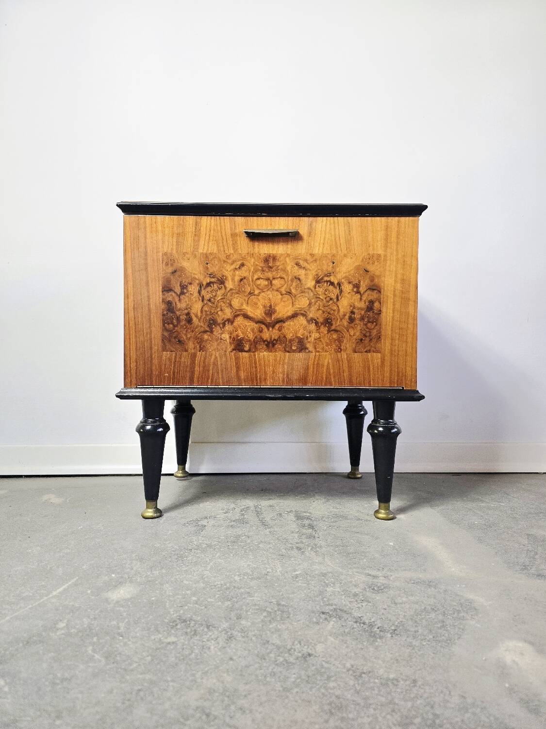 60s Burl Wood Nightstand 1 of 2
