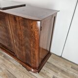 Buffet Art Déco en chêne pour salle à manger avec plateau en marbre