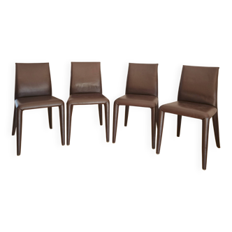 For sale: four B&B Vol au Vent chairs in leather - Design by Mario Bellini.