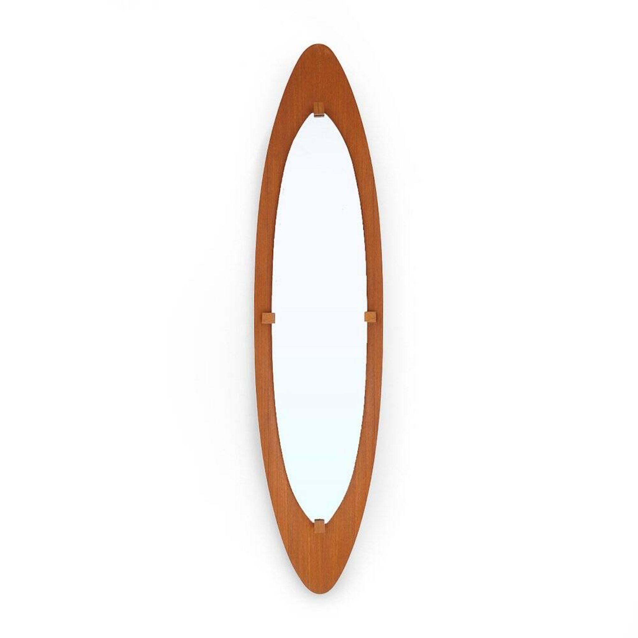 Miroir avec cadre en contreplaqué courbé, années 1960
