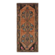 Vintage Turkish Oushak Handmade Wool Cotton Brown Runner Rug 128296