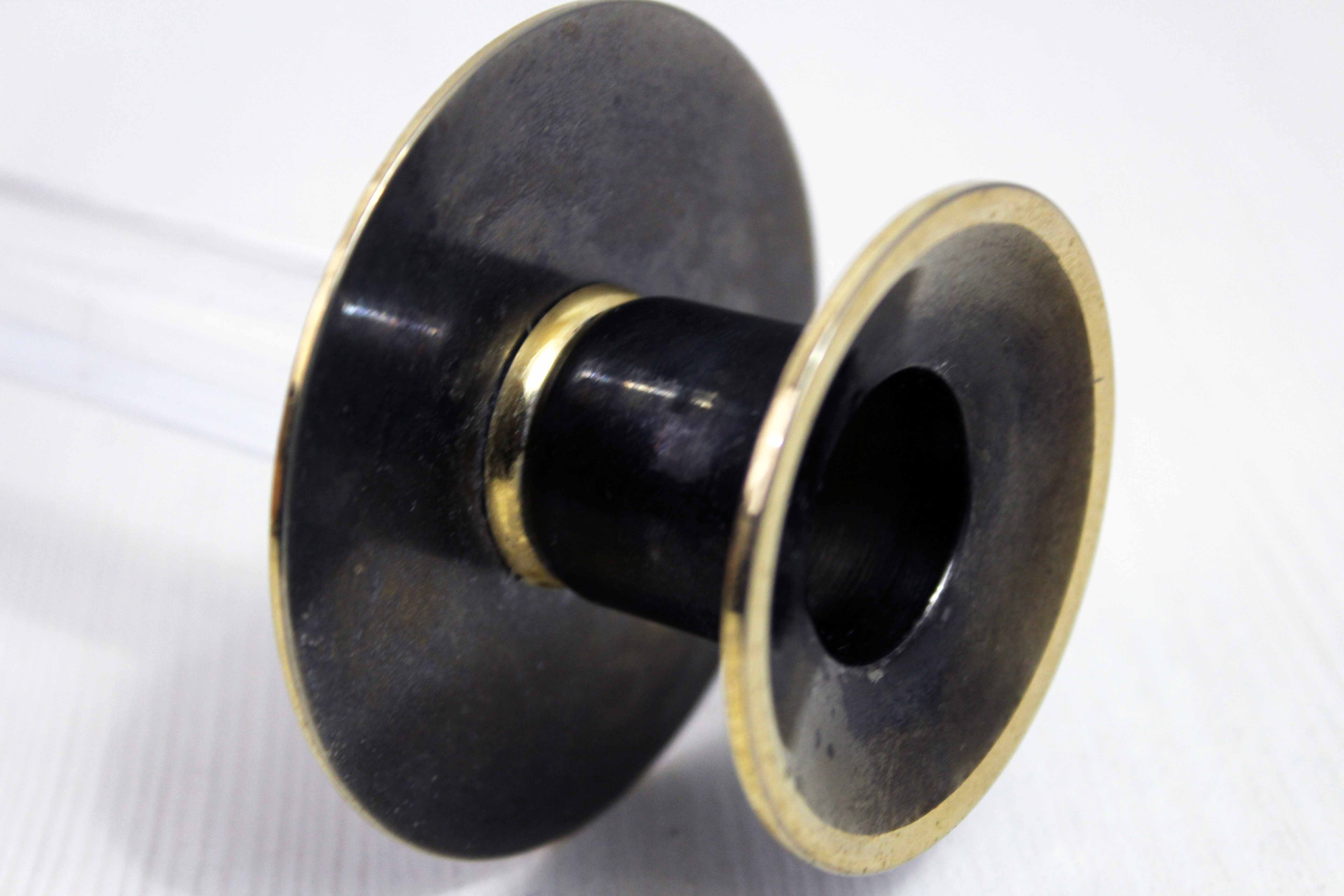 Vintage candle holder in lucite and brass