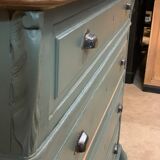 Old olive green oak chest of drawers