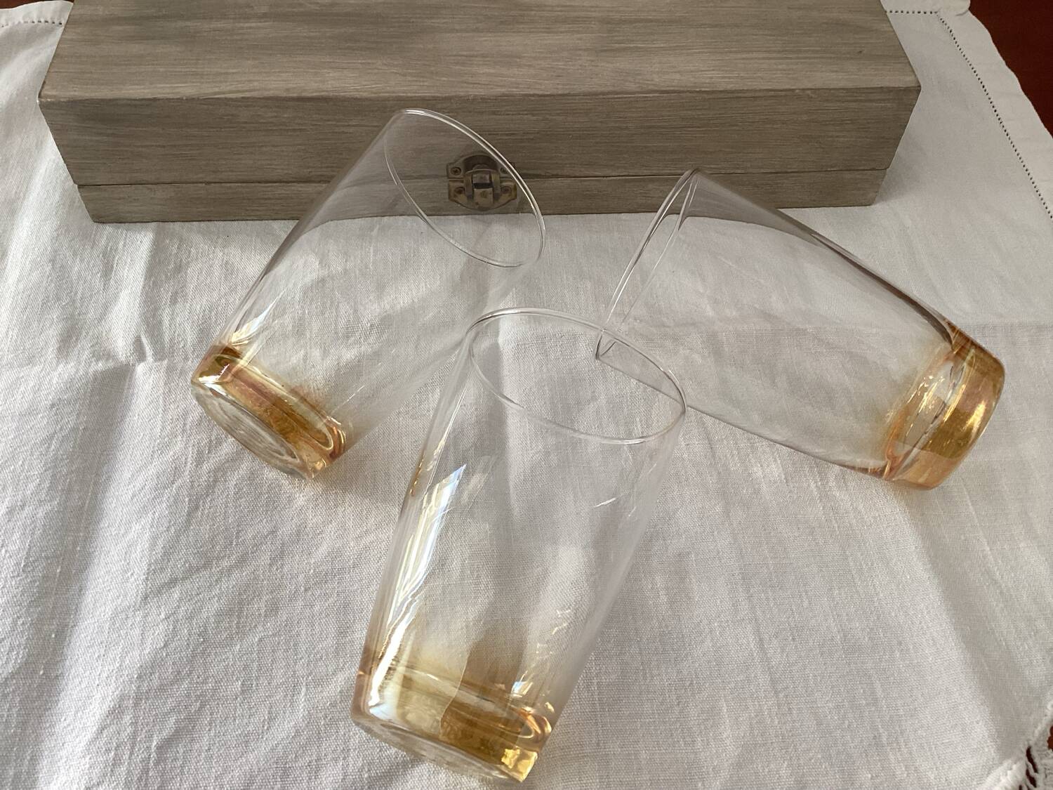 Old soda glasses Huile Lesieur