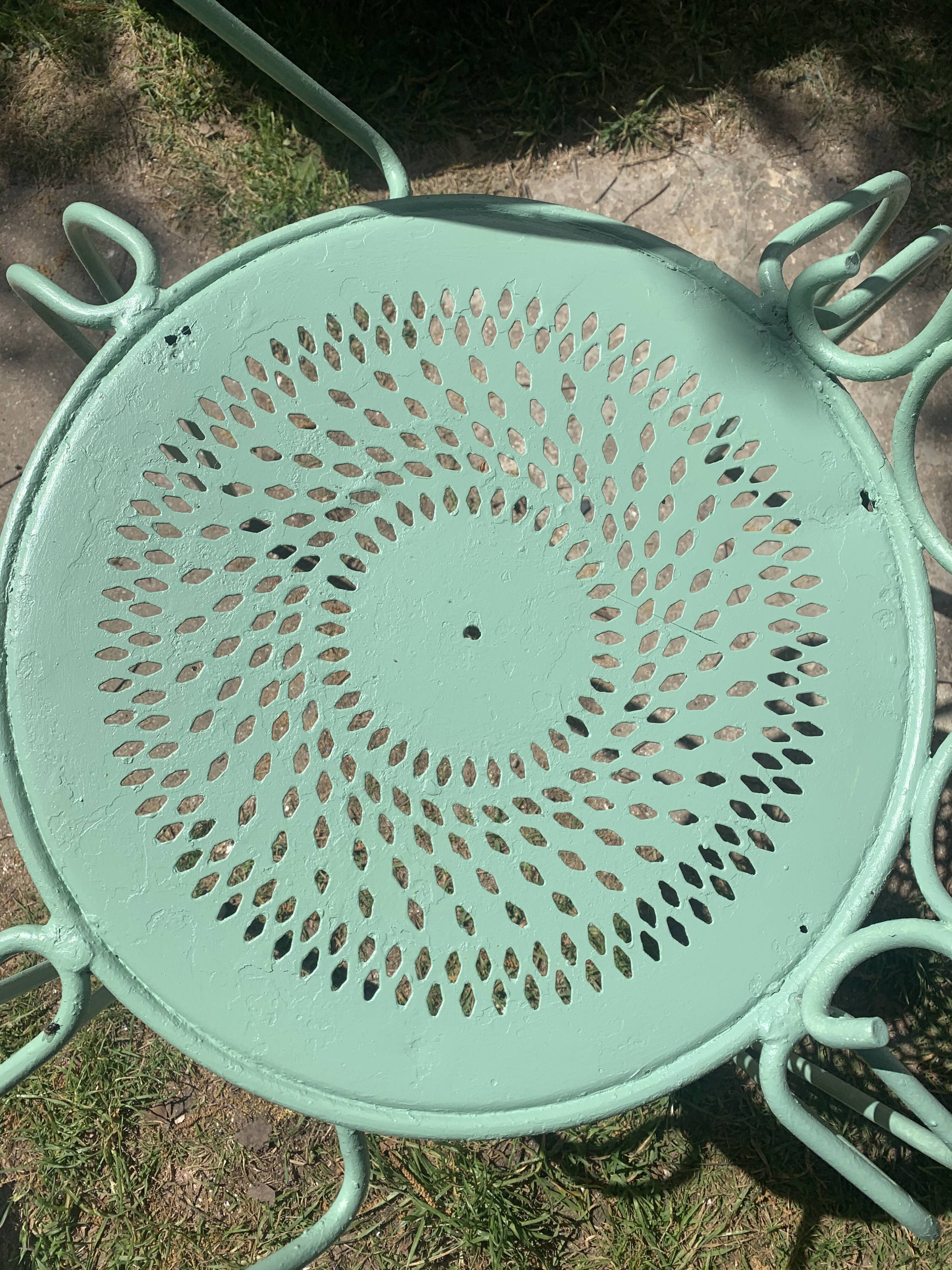 Provence green wrought iron garden room