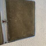 Vintage mirror 1930 triptych beveled barber iron gray - 28 x 69 cm