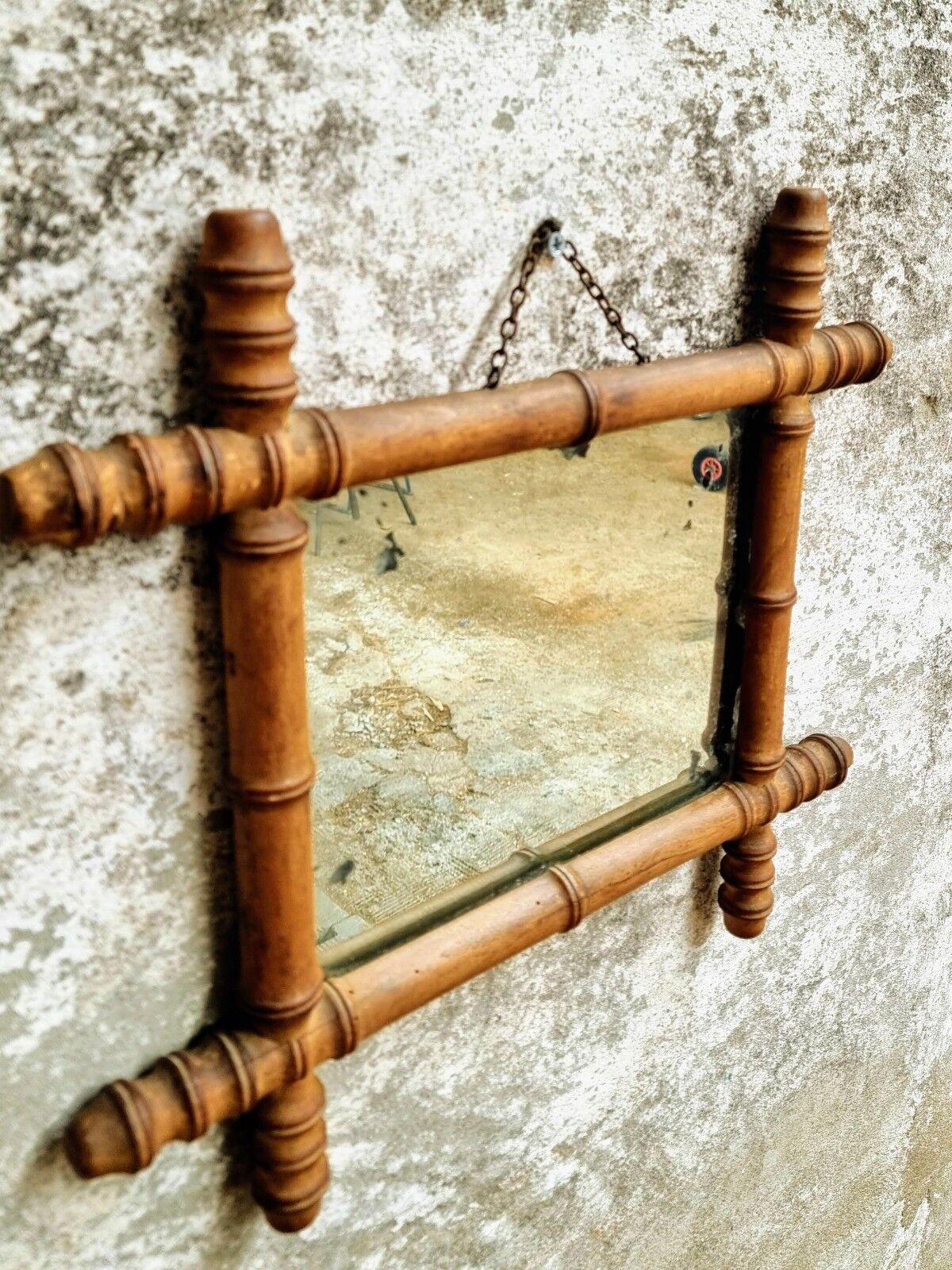 Antique mirror french wall mirror faux bamboo