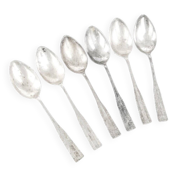 Art Deco brass spoons, 1950s, set of 6