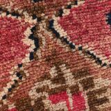 Red Cream Tribal Turkish Runner Rug 88x311Cm SK 18885