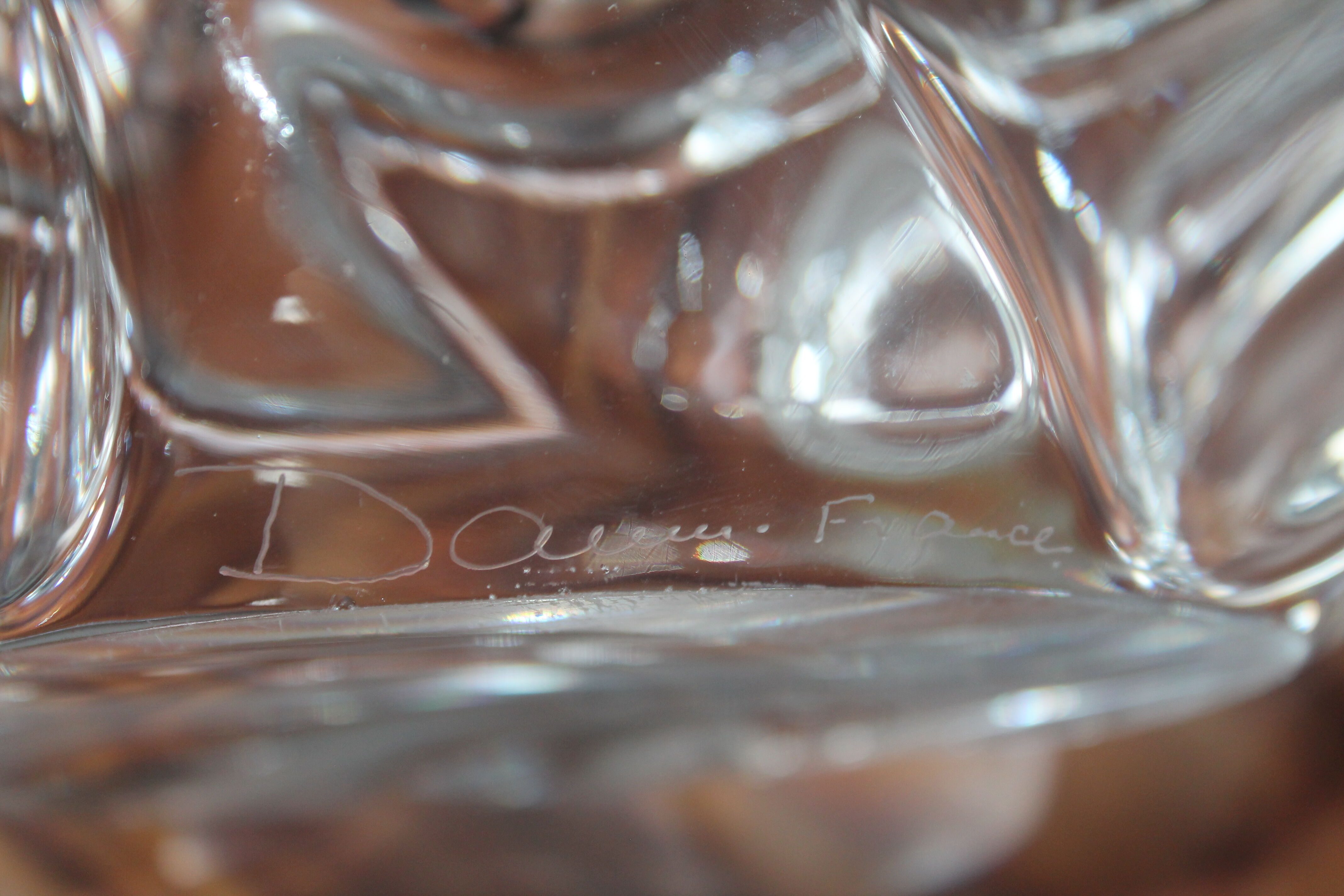 Daum crystal vase 72 cm from the 50s-60s signed