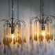 Murano chandelier drops in amber crystal