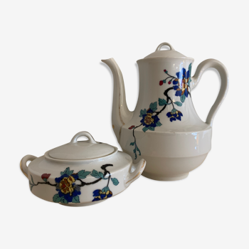 Cafetière et sucrier haviland limoges pour les dames de france, bayonne