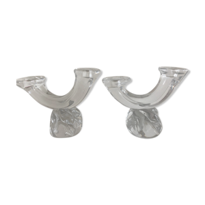 Bougeoirs en cristal daum années