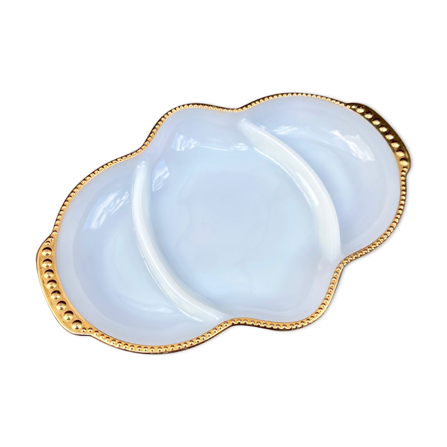White opaline servant dish