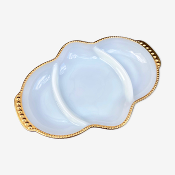 White opaline servant dish