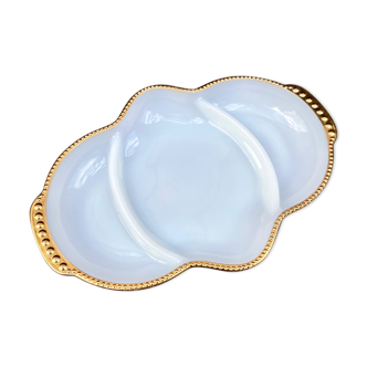 White opaline servant dish