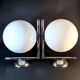 Pair of FLOS IC Lights C/W2 Wall Lights – Chrome & Globe Ø30 – Blown Glass
