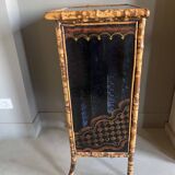 Bamboo buffet cabinet with Japanese lacquer decor
