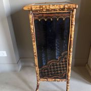 Bamboo buffet cabinet with Japanese lacquer decor