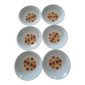 Lot de 6 assiettes à dessert en porcelaine