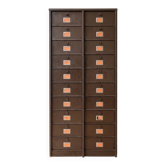 Ensemble meuble à clapets Strafor : 20 casiers en métal marron industriel