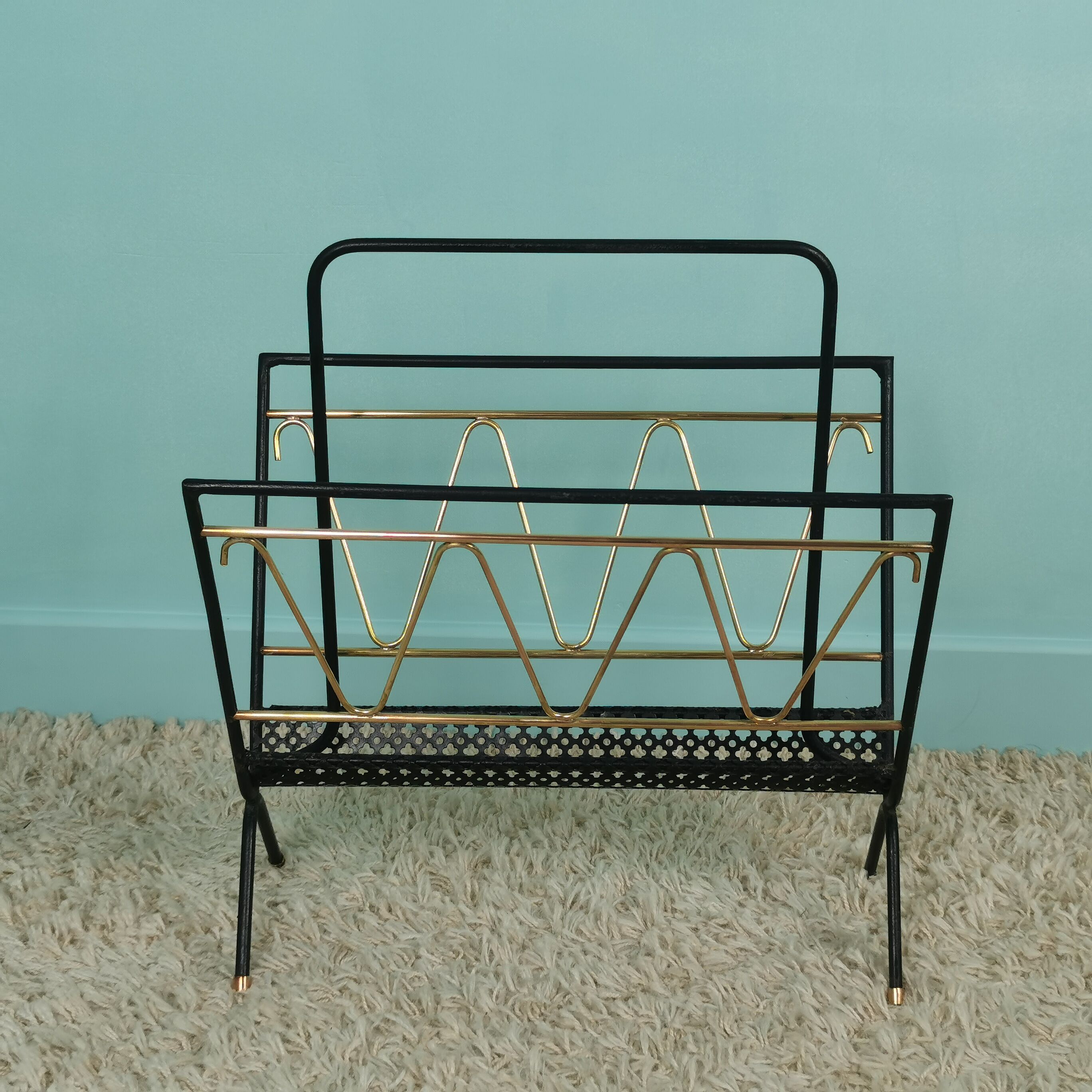 Metal and brass magazine holder