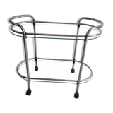 Glass and chrome serving trolley