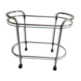 Glass and chrome serving trolley