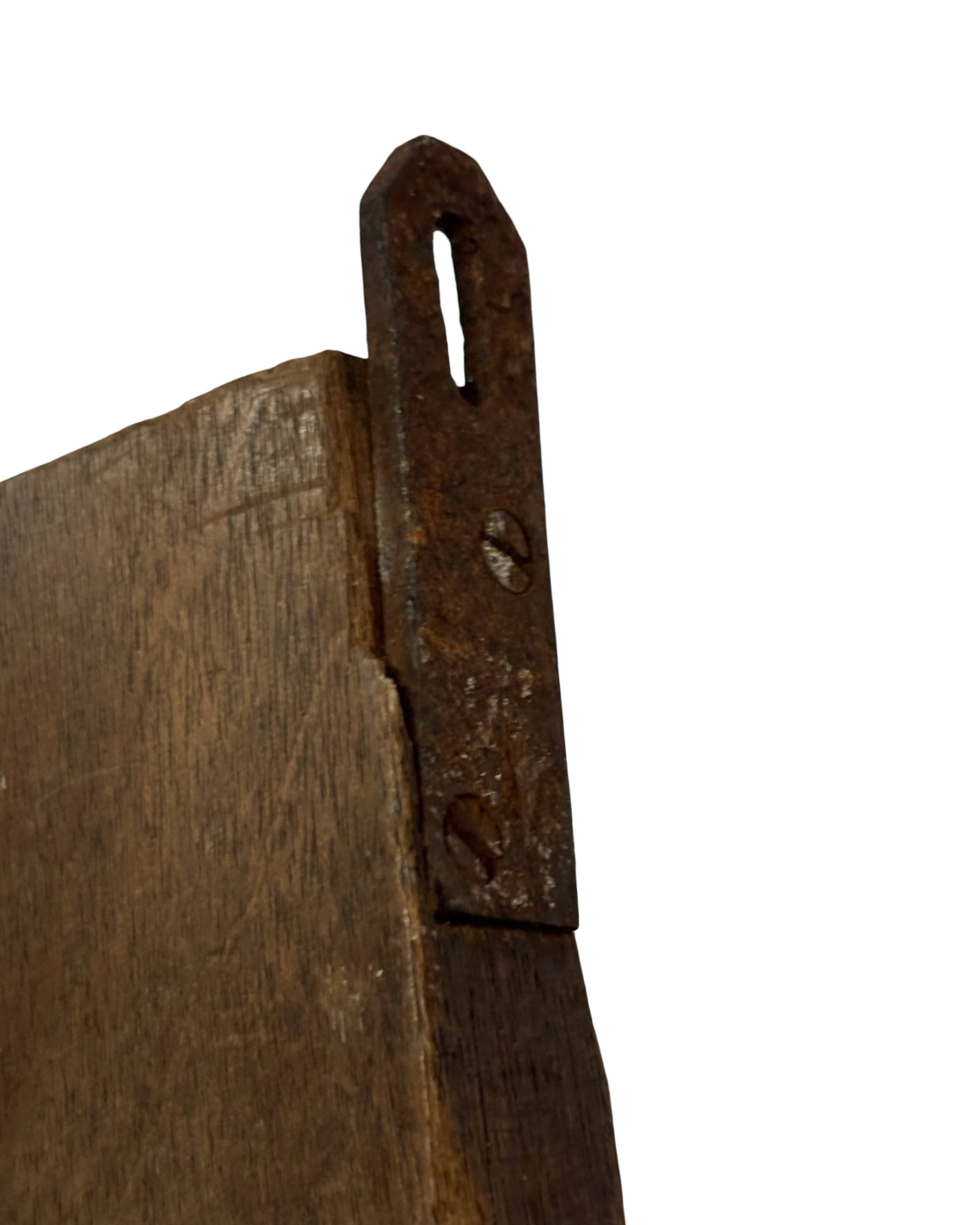 Vintage wooden wall shelve rack bookshelf in oak wood minimalist