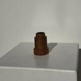 Circular teak monoxyle candlestick, pyramidal with a high central part H7 D5.