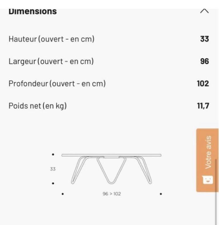 Lafuma Cocoon outdoor table