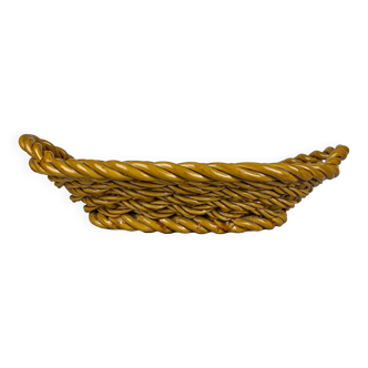 Ocher-colored ceramic basket