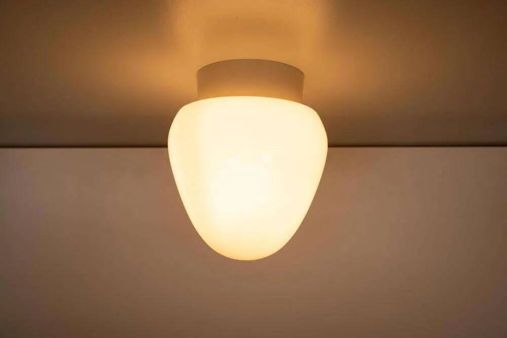 Vintage opaline ceiling light from the 1950s, minimalist.