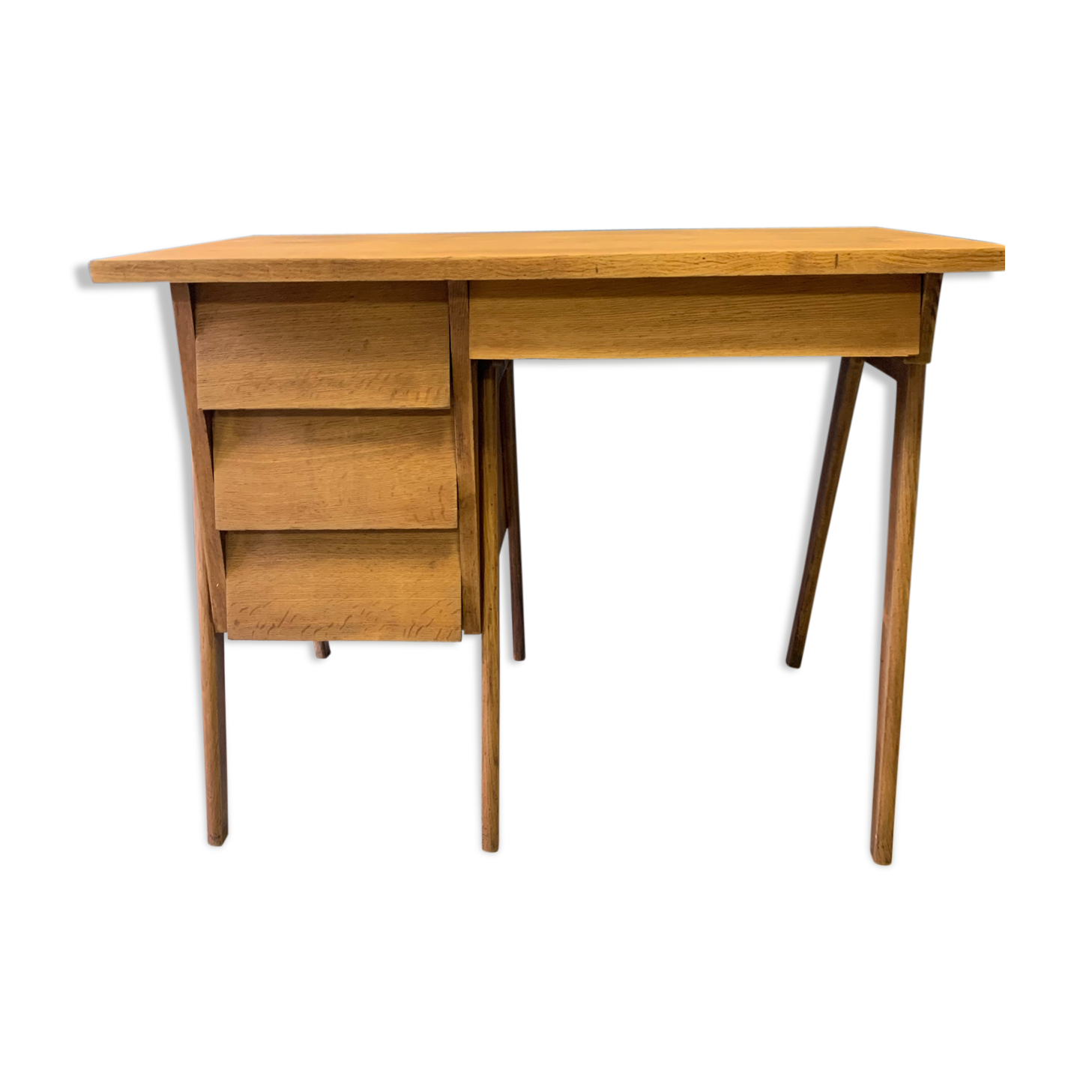 Desk 4 drawers with vintage fins