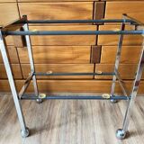 Chrome and glass serving trolley
