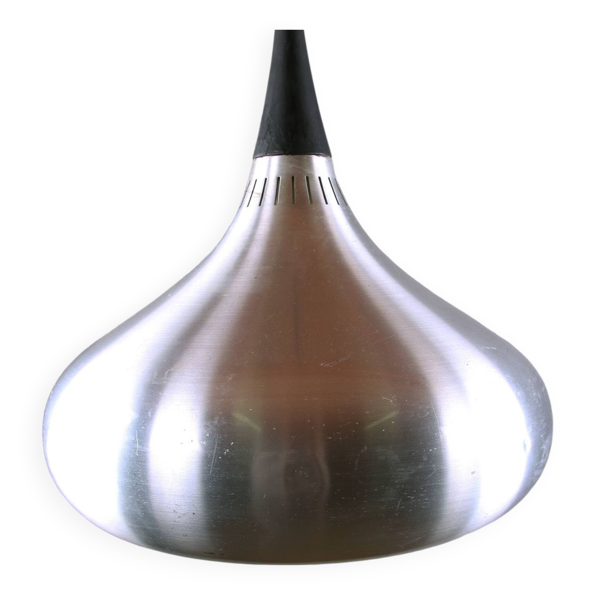 Large Danish pendant light in chrome metal, orient model by Jo Hammerborg for Fog & Morup 1960.