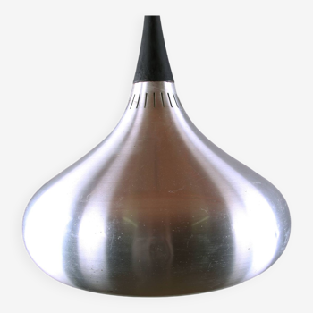 Large Danish pendant light in chrome metal, orient model by Jo Hammerborg for Fog & Morup 1960.