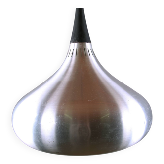 Large Danish pendant light in chrome metal, orient model by Jo Hammerborg for Fog & Morup 1960.