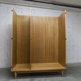 Armoire scandinave 3 portes en teck blond