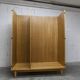 Scandinavian 3-door wardrobe in blond teak