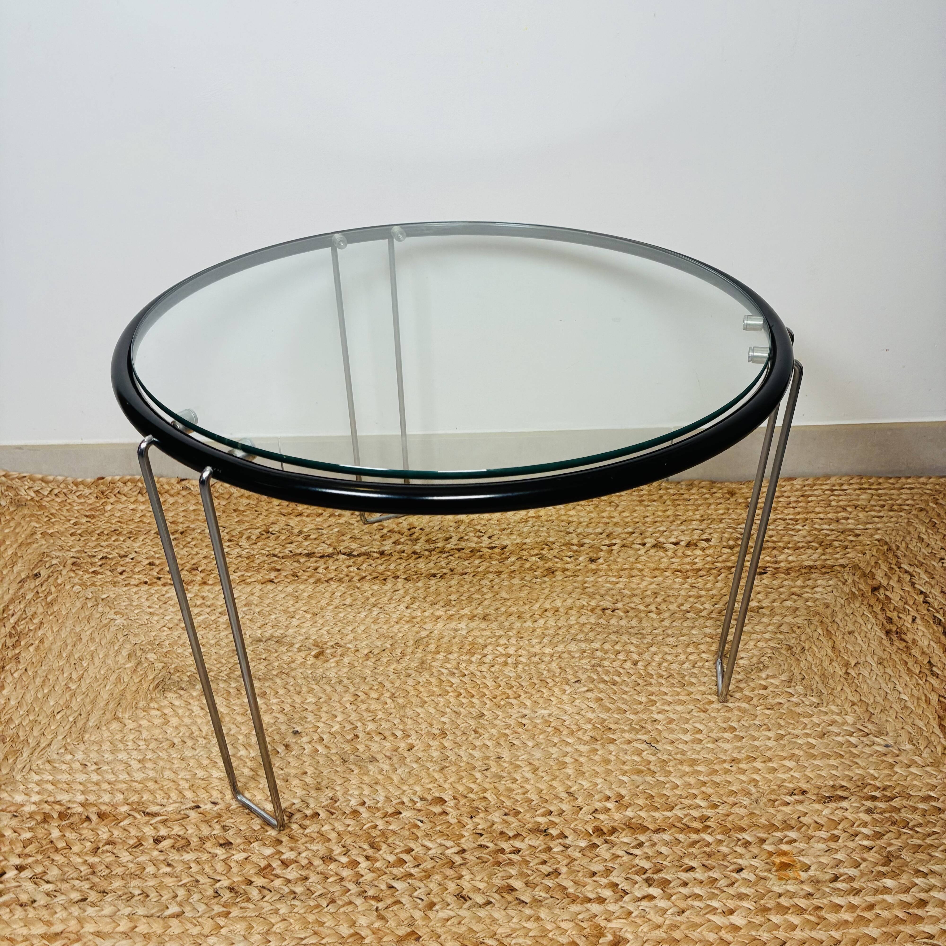 Vintage Italian Coffee Table 1970s - Chrome & Glass - Elegance