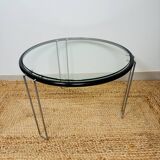 Vintage Italian Coffee Table 1970s - Chrome & Glass - Elegance