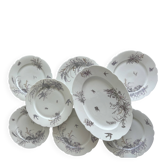 8 assiettes en porcelaine et 1 plat CH Pillivuyt & Cie