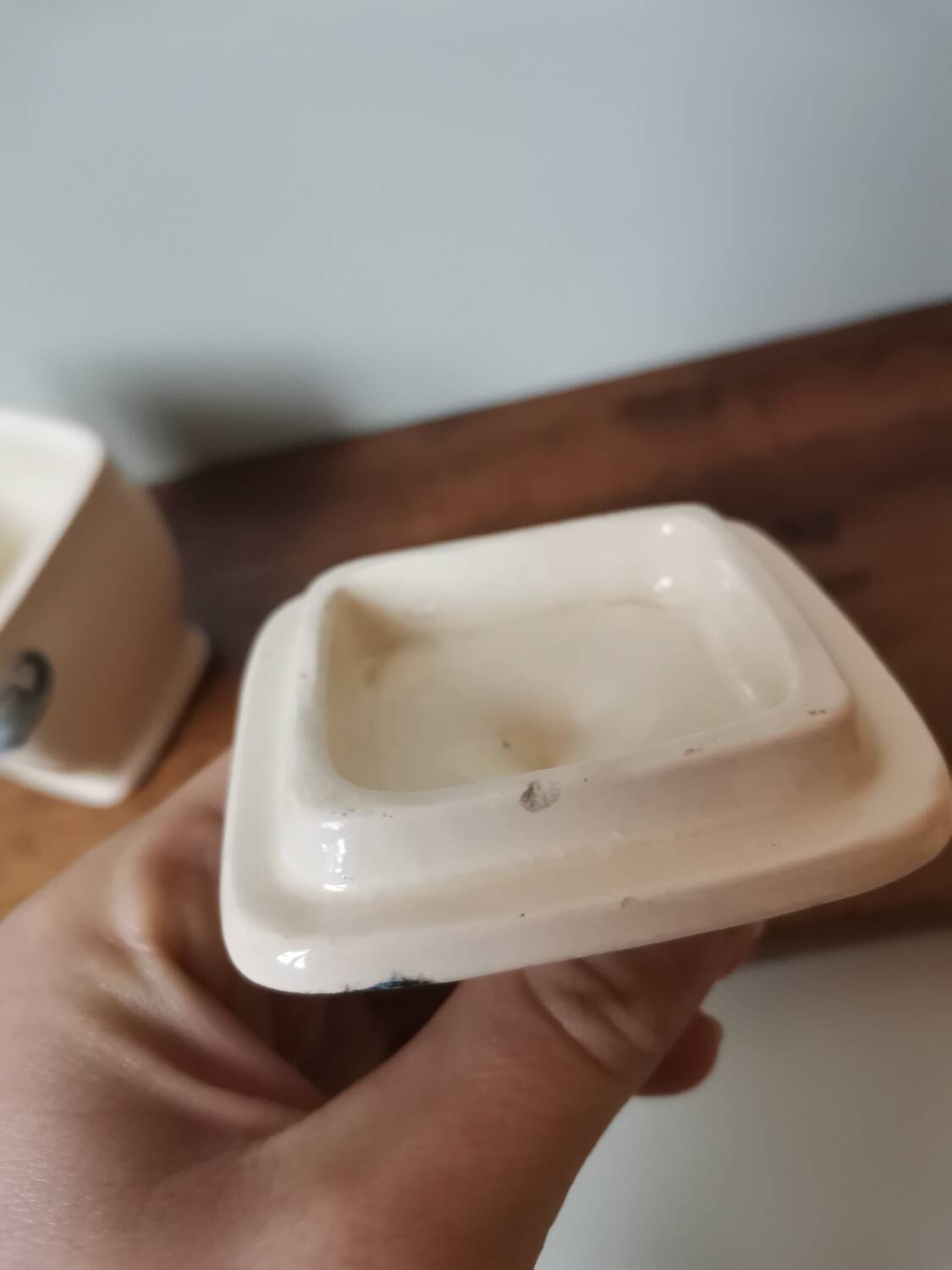 Set of 2 pot box spices tea vintage ceramic Longchamp model Mérida art nouveau