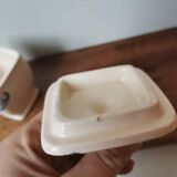 Set of 2 pot box spices tea vintage ceramic Longchamp model Mérida art nouveau