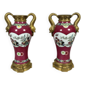 Paire de vases en porcelaine de chine epoque qianlong xviiieme siecle