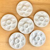 6 Longchamp slurry oyster plates