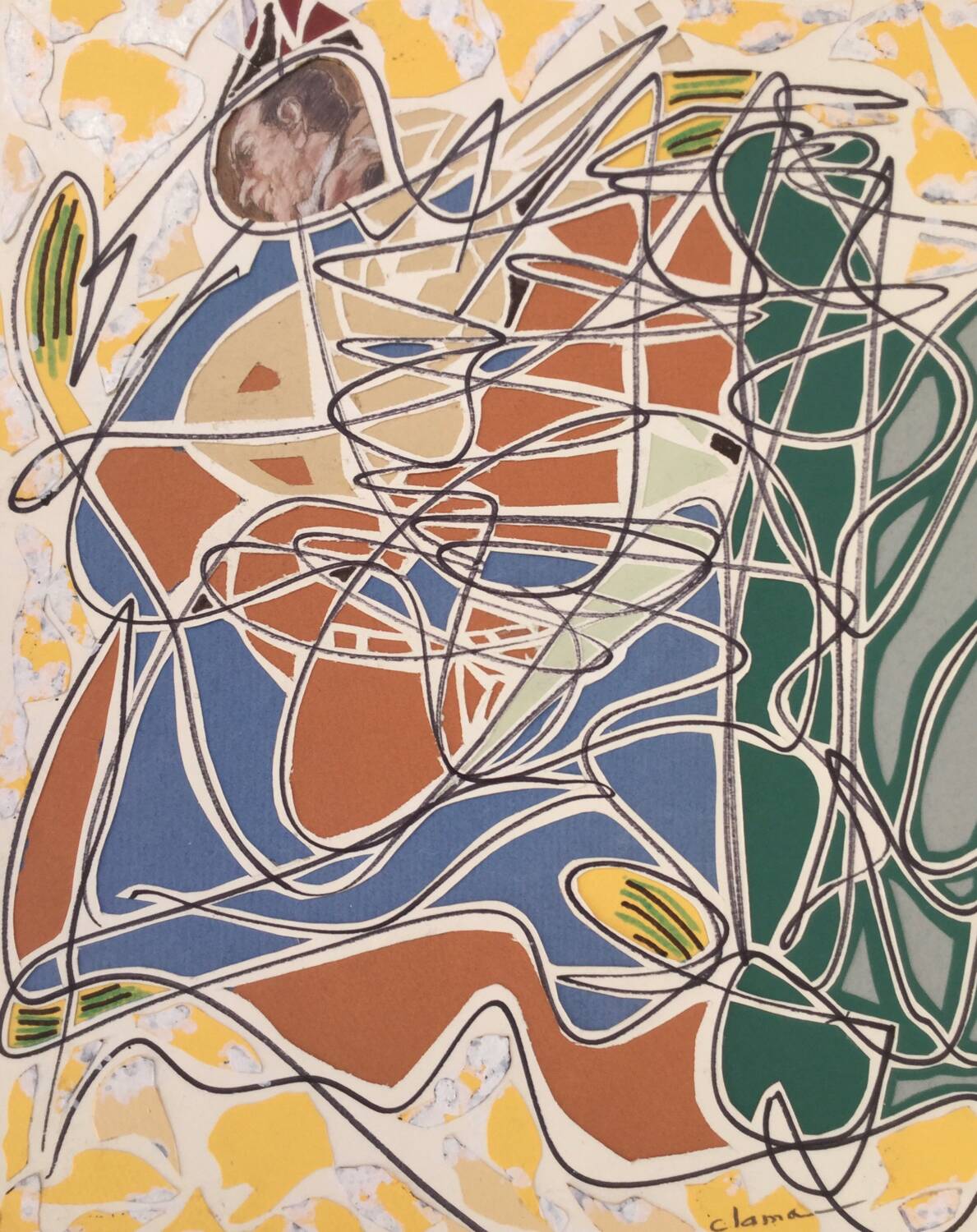 Mixed media by pierre clamagirand, 1934-2015