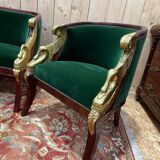 Empire salon complete with mahogany sofa and chairs featuring golden swan heads.